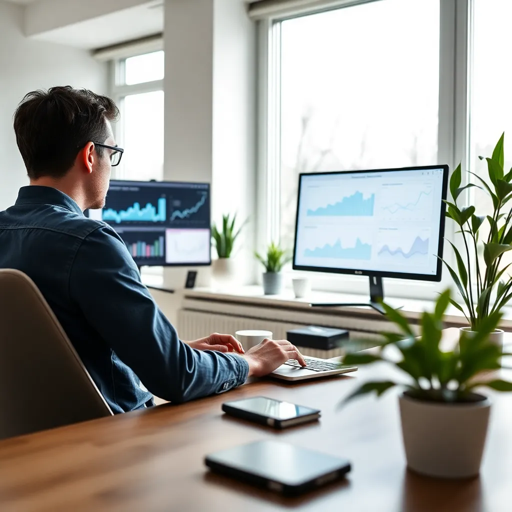 Persoon die financieel plan opzet met documenten en calculator