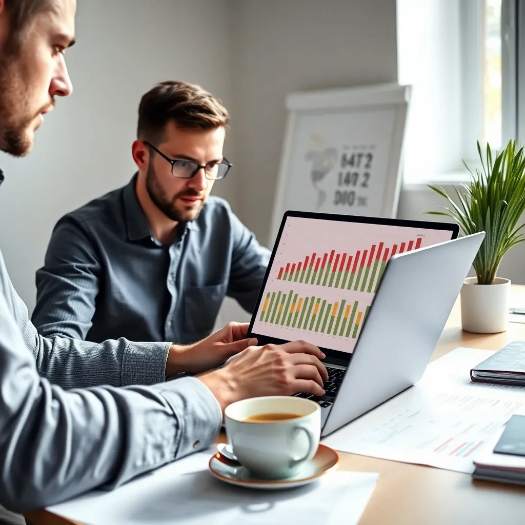 Persoon die online passief inkomen genereert in thuiskantoor